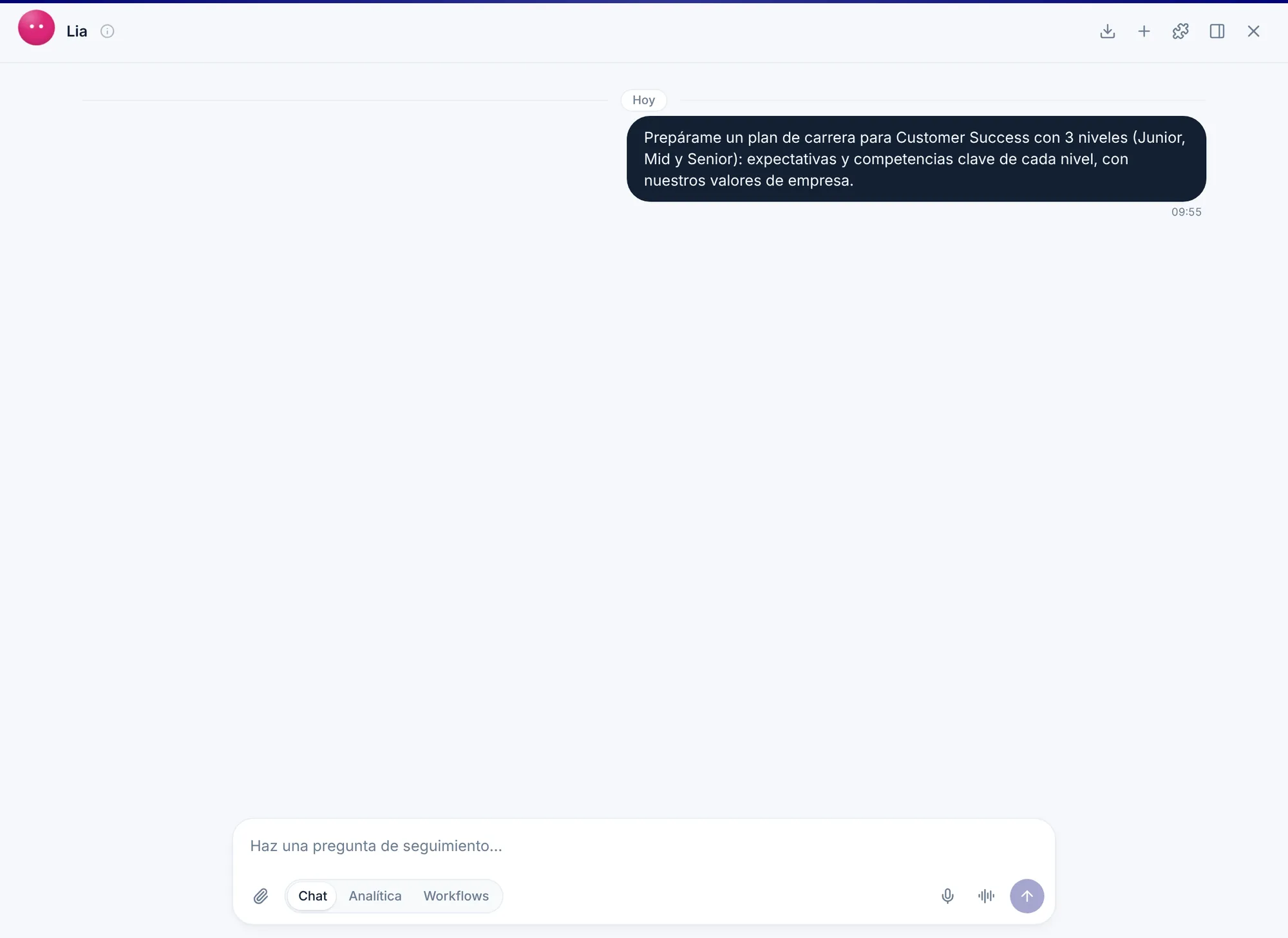 Lia, la IA de Nailted, prepara un plan de carrera de Customer Success con expectativas y competencias por nivel