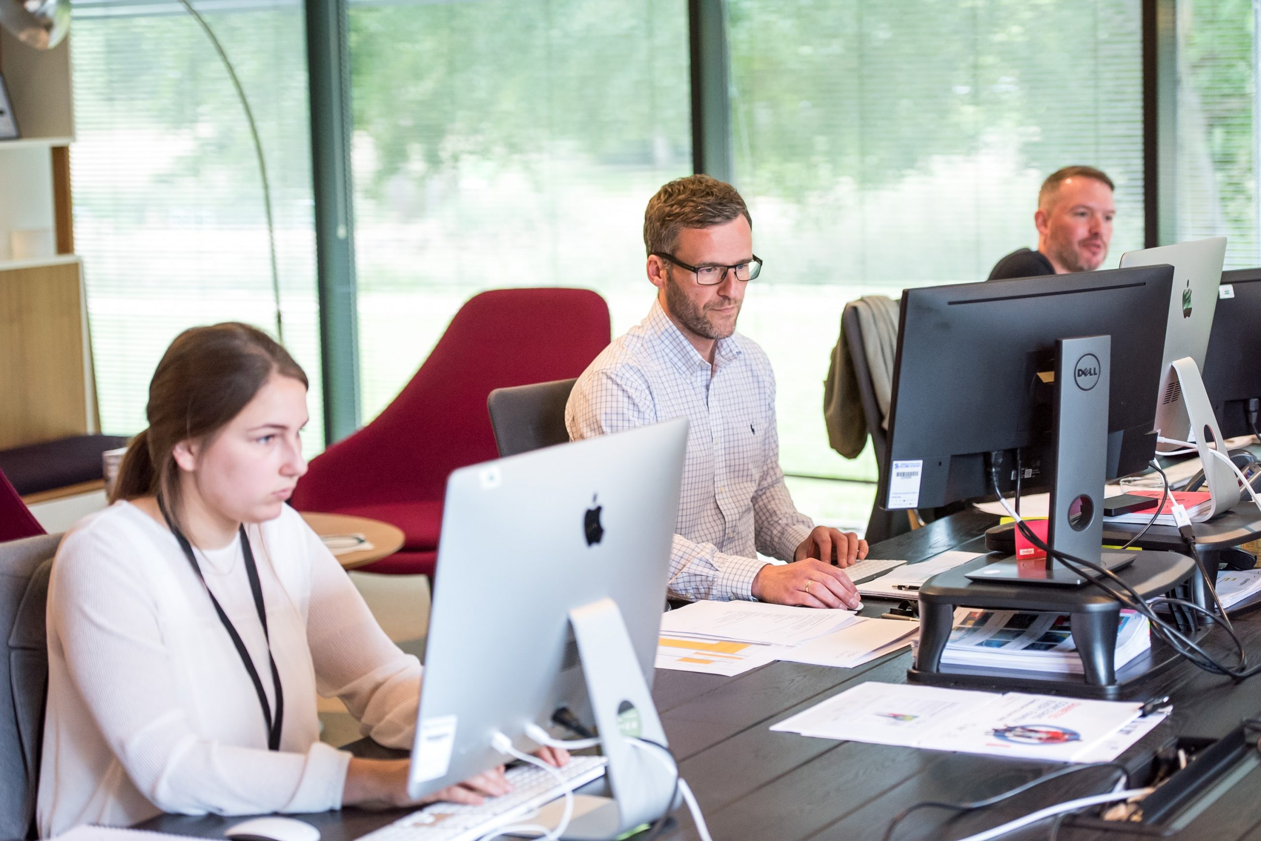 Employees working at the office not very happy