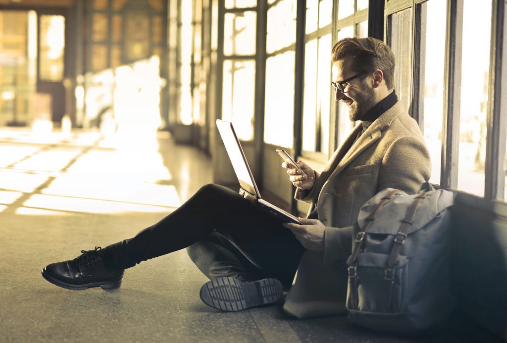 Happy remote worker