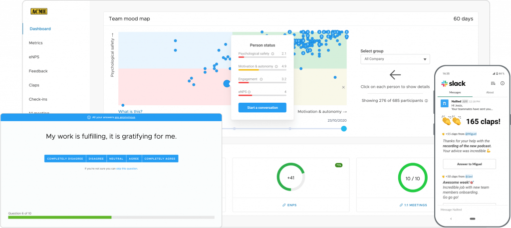 Nailted platform to find out how your employees feel working remotely